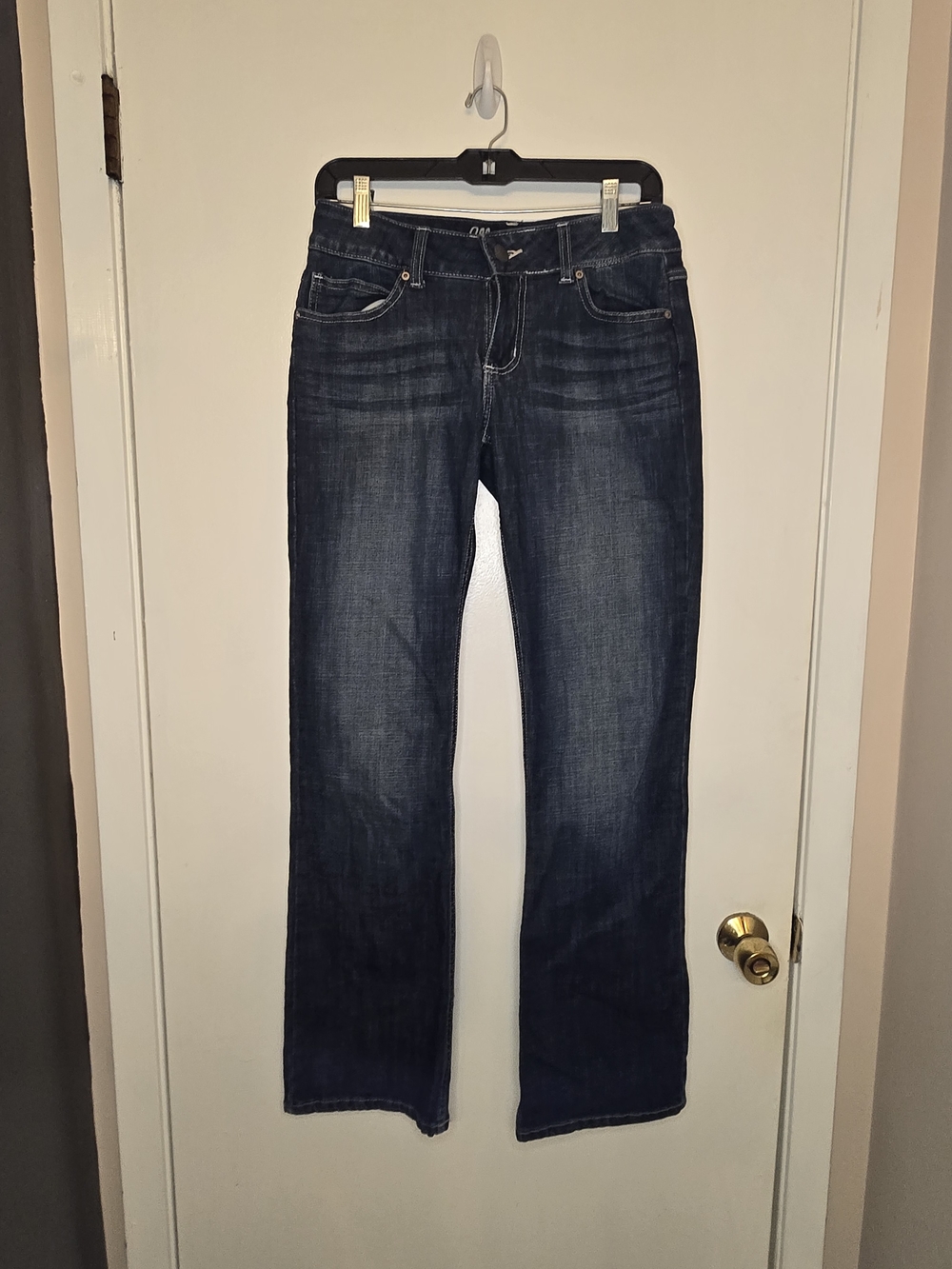 Wrangler Boot Cut Jeans - Dark Blue Denim Size 5x32
